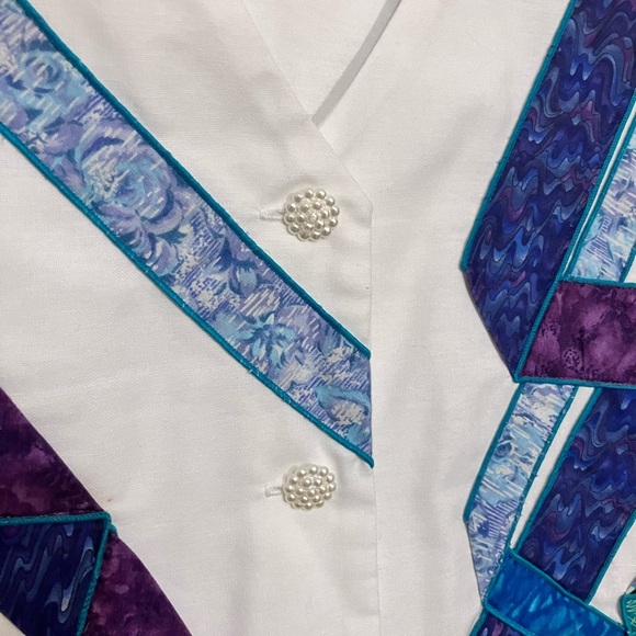 Applique vest with bow in back fully handmade M original vest - Picture 6 of 10